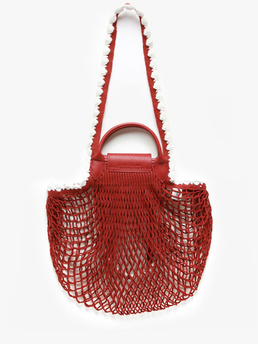Longchamp Le pliage filet crochet Schoudertas Rood
